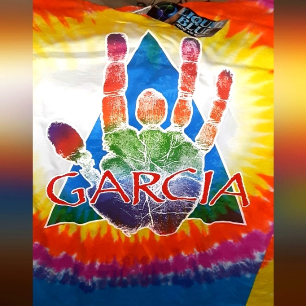 Jerry Garcia/Grateful Dead vintage,Liquid Blue tiedyw/Jerry's hand print,new,XL